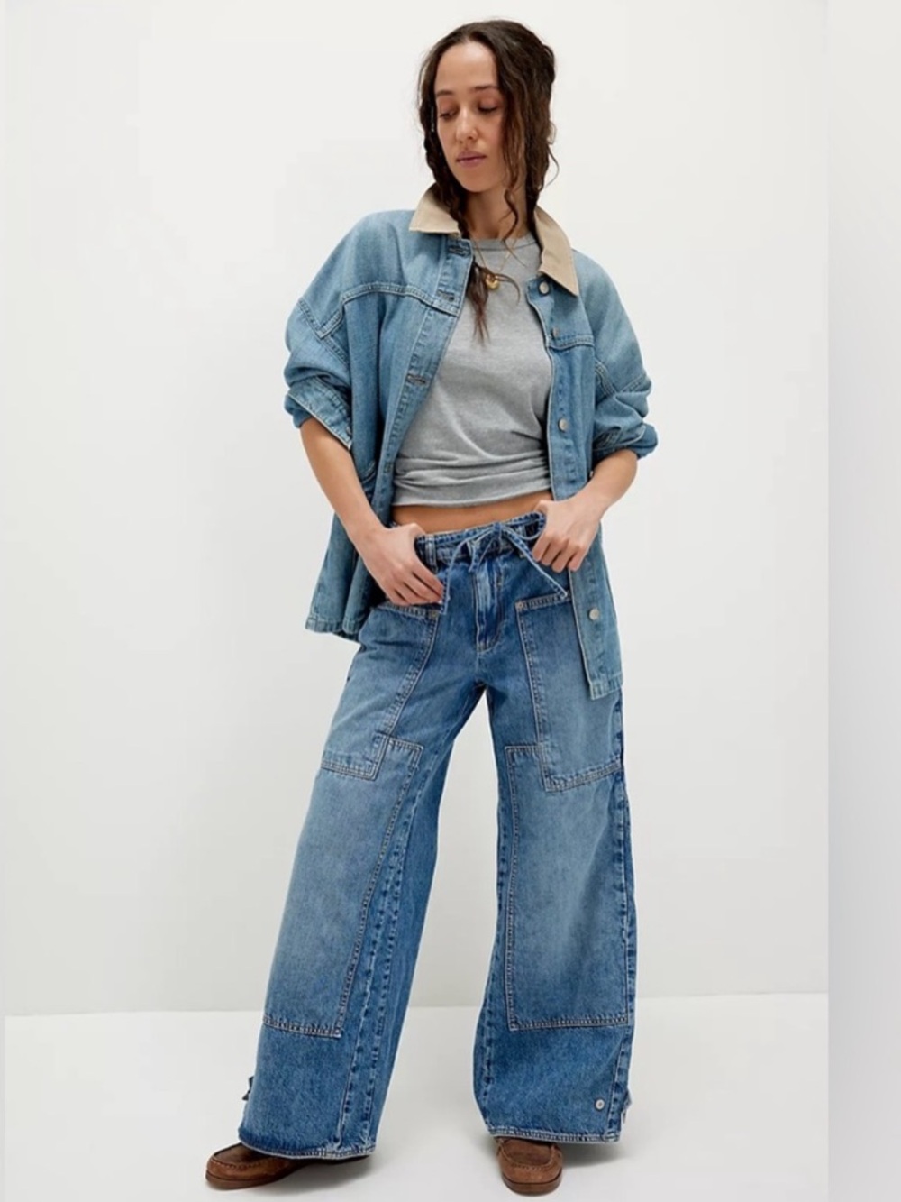 Free People CRVY Outlaw Wide-Leg Jean